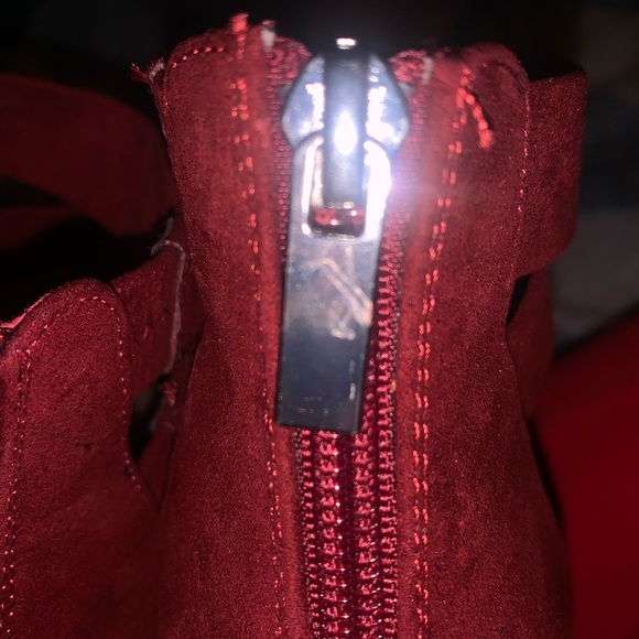 *NEW* JustFab Ismay Burgundy Brick Red Wedges - Picture 14 of 16